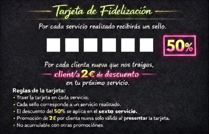Tarjeta de fidelidad Blindaje Nails